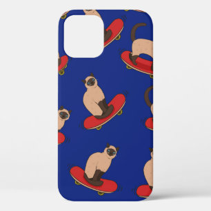 Case-Mate iPhone Case Motif sans couture avec chats siamois sur skateboa