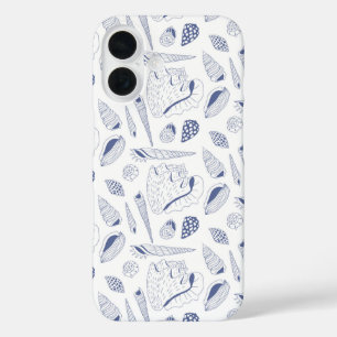 Coques iPhone 16 Motif sans couture avec coquillages de mer