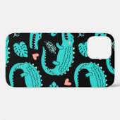 Coques Case-Mate iPhone Motif sans couture avec de mignons crocodiles de d (Verso (horizontal))