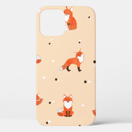 Coques Case-Mate iPhone Motif sans couture avec de mignons renards aquarel (Verso)