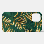 Coques Case-Mate iPhone Motif sans couture avec des fougères dorées (Verso (horizontal))