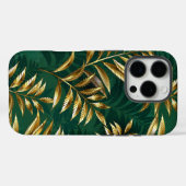 Coques Case-Mate iPhone Motif sans couture avec des fougères dorées (Verso (horizontal))
