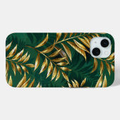 Coques Case-Mate iPhone Motif sans couture avec des fougères dorées (Verso (horizontal))