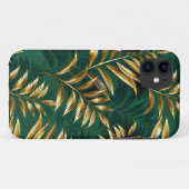 Coques Case-Mate iPhone Motif sans couture avec des fougères dorées (Dos (Horizontal))