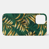 Coques Case-Mate iPhone Motif sans couture avec des fougères dorées (Verso (horizontal))