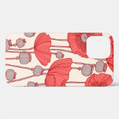 Coques Case-Mate iPhone Motif sans couture avec des pavots.  (Verso (horizontal))