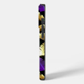 Coques Case-Mate iPhone Motif sans couture avec des plumes de Mardi Gras (Verso / Gauche)