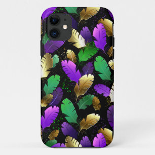 Case-Mate iPhone Case Motif sans couture avec des plumes de Mardi Gras