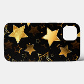 Coques Case-Mate iPhone Motif sans couture avec étoiles d'or (Verso (horizontal))
