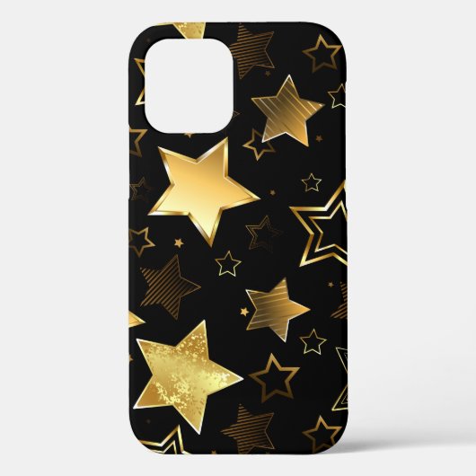 Coques Case-Mate iPhone Motif sans couture avec étoiles d'or (Verso)