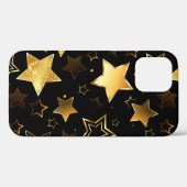 Coques Case-Mate iPhone Motif sans couture avec étoiles d'or (Verso (horizontal))