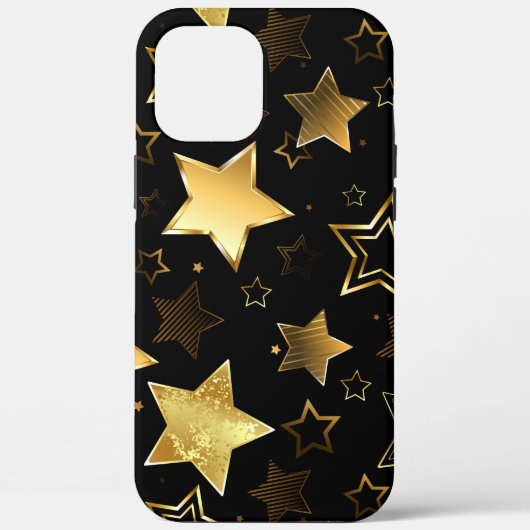 Coques Case-Mate iPhone Motif sans couture avec étoiles d'or (Verso)