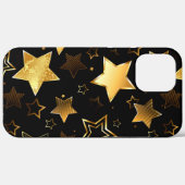 Coques Case-Mate iPhone Motif sans couture avec étoiles d'or (Verso (horizontal))