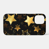 Coques Case-Mate iPhone Motif sans couture avec étoiles d'or (Verso (horizontal))