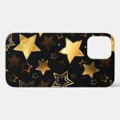 Coques Case-Mate iPhone Motif sans couture avec étoiles d'or (Verso (horizontal))