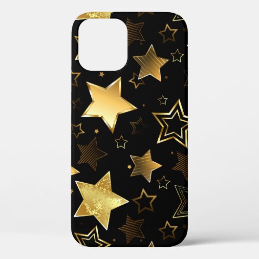 Coques Case-Mate iPhone Motif sans couture avec étoiles d'or (Verso)