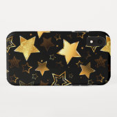 Coques Case-Mate iPhone Motif sans couture avec étoiles d'or (Dos (Horizontal))