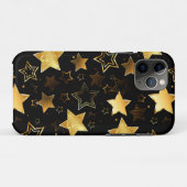Coques Case-Mate iPhone Motif sans couture avec étoiles d'or (Dos (Horizontal))