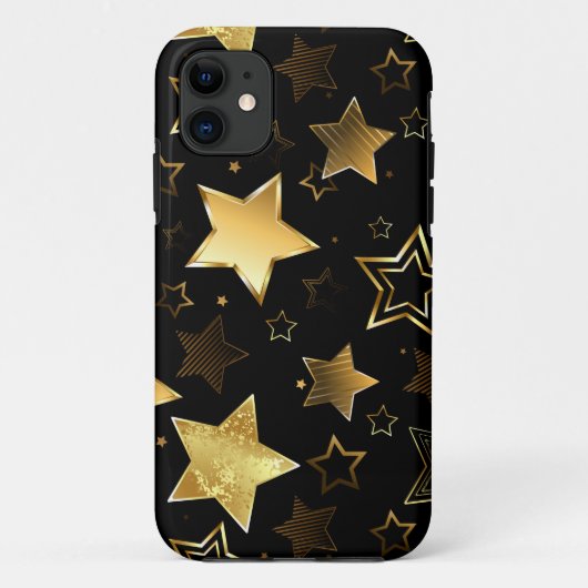 Coques Case-Mate iPhone Motif sans couture avec étoiles d'or (Dos)