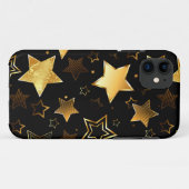 Coques Case-Mate iPhone Motif sans couture avec étoiles d'or (Dos (Horizontal))