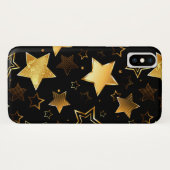 Coques Case-Mate iPhone Motif sans couture avec étoiles d'or (Dos (Horizontal))