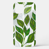 Coques Case-Mate iPhone Motif sans couture avec Feuilles de thé vert (Verso)