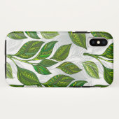 Coques Case-Mate iPhone Motif sans couture avec Feuilles de thé vert (Dos (Horizontal))