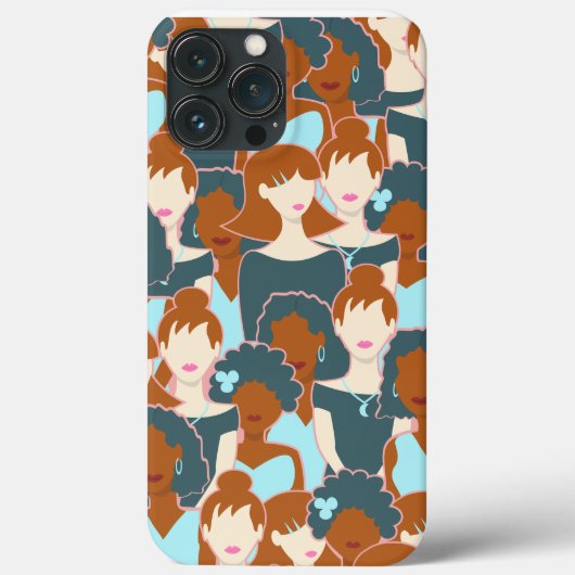 Coques Case-Mate iPhone Motif sans couture avec filles noires et blanches (Verso)