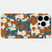 Coques Case-Mate iPhone Motif sans couture avec filles noires et blanches (Verso (horizontal))