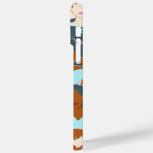 Coques Case-Mate iPhone Motif sans couture avec filles noires et blanches (Verso / Gauche)