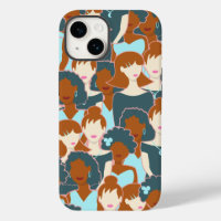 Motif sans couture avec filles noires et blanches