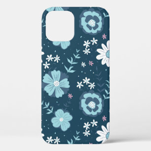 Case-Mate iPhone Case Motif sans couture avec fleurs d'été bleues sur fo