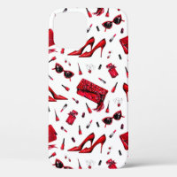 Motif sans couture avec les petites choses en roug