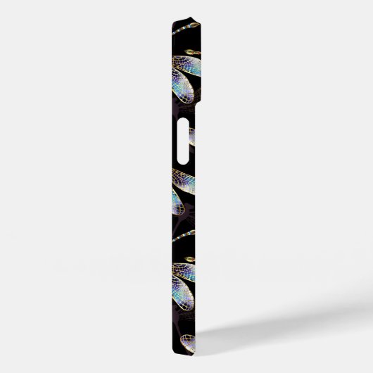 Coques Case-Mate iPhone Motif sans couture avec libellules d'or (Verso / Droite)