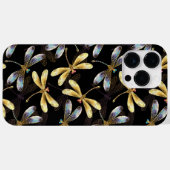 Coques Case-Mate iPhone Motif sans couture avec libellules d'or (Verso (horizontal))