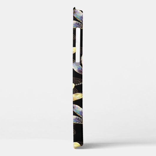 Coques Case-Mate iPhone Motif sans couture avec libellules d'or (Verso / Gauche)