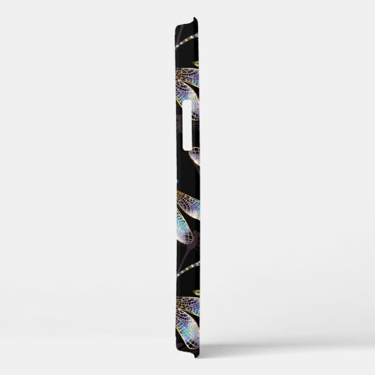 Coques Case-Mate iPhone Motif sans couture avec libellules d'or (Verso / Droite)