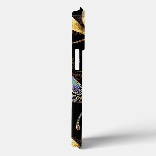 Coques Case-Mate iPhone Motif sans couture avec libellules d'or (Verso / Droite)