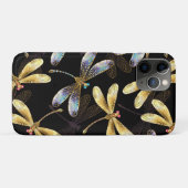 Coques Case-Mate iPhone Motif sans couture avec libellules dorées (Dos (Horizontal))