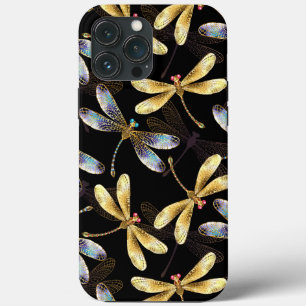 Case-Mate iPhone Case Motif sans couture avec libellules dorées