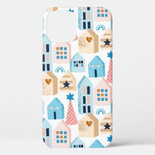Case-Mate iPhone Case Motif sans couture avec maisons scandinaves sur bl
