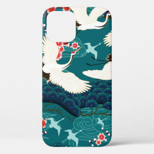 Case-Mate iPhone Case Motif sans couture avec motifs floraux et cranescr