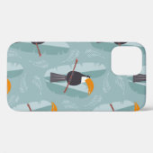 Coques Case-Mate iPhone Motif sans couture avec perroquet de jungle toucan (Verso (horizontal))