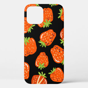 Case-Mate iPhone Case Motif sans couture avec petites fraises sur noir