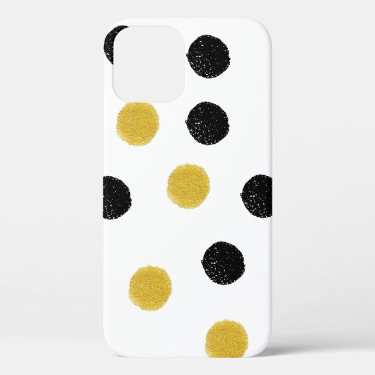 Coques Case-Mate iPhone Motif sans couture avec points noirs et dorés (Verso)
