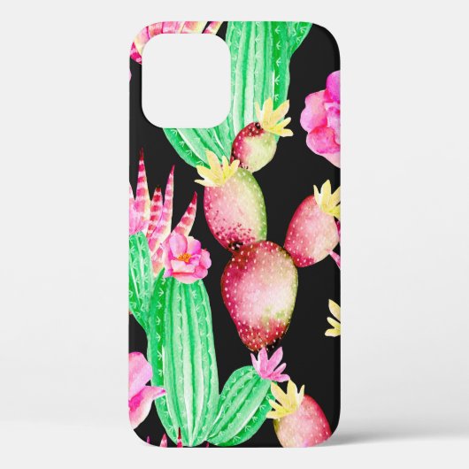 Coques Case-Mate iPhone Motif sans couture avec succulents. Aquarelle cact (Verso)