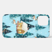 Coques Case-Mate iPhone Motif sans couture avec village d'hiver dans la fo (Verso (horizontal))