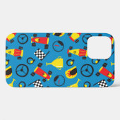 Coques Case-Mate iPhone Motif sans couture avec voitures de course.  (Verso (horizontal))