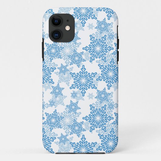 Coques Case-Mate iPhone Motif sans couture blanc et bleu (Dos)