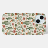 Coques Case-Mate iPhone Motif sans couture de cactus de désert succulent (Verso (horizontal))